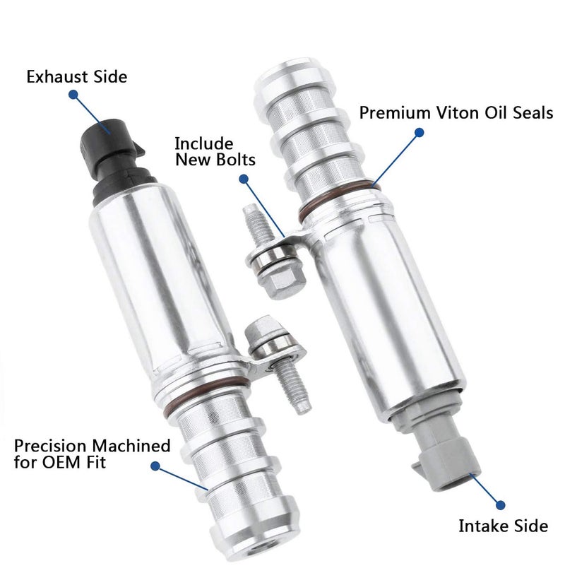Surwit Pair of 2 Intake & Exhaust Camshaft Position Actuator Solenoid Valve for Buick Chevy Captiva Cobalt Equinox HHR Malibu GMC Terrain Pontiac G5 G6 Saturn 2.0L 2.2L 2.4L - Part# 12655420 12655421 - Image 4